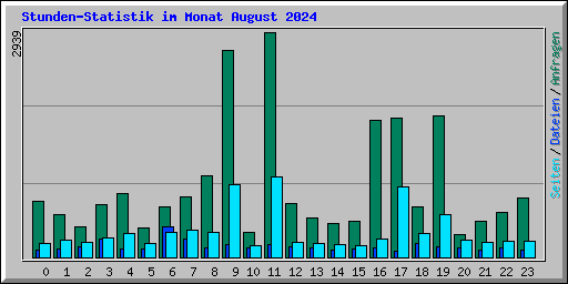 Stunden-Statistik im Monat August 2024